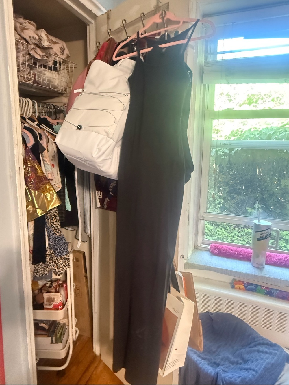 SKIMS Black Slim Slip Dress with Spaghetti Straps